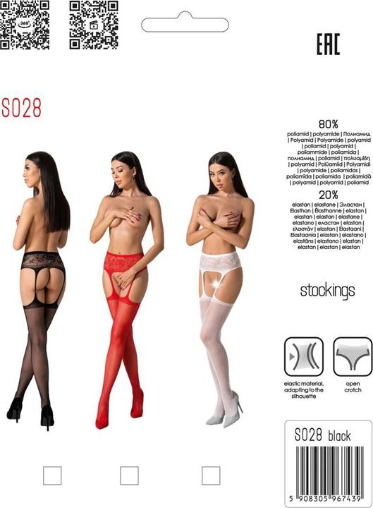 Image du produit Passion S028 Medias Con Liguero Blanco Talla Unica (Taille unique, Une unité par pack)