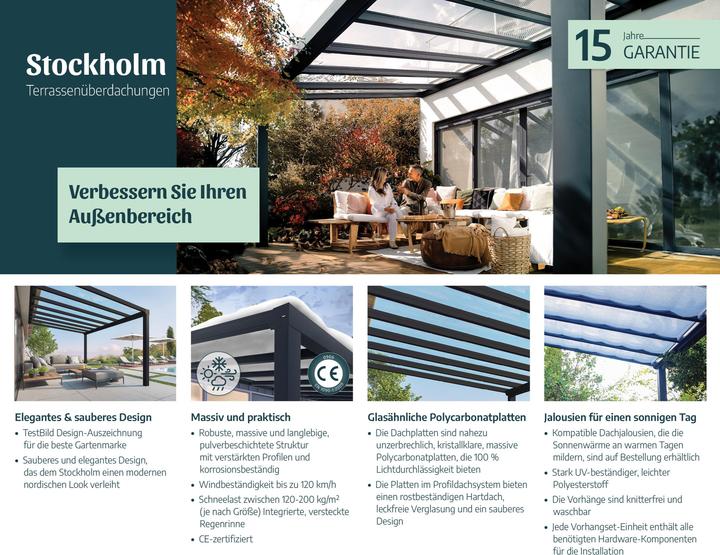 Actual product image Palram Patio roof Stockholm 950x330,5 cm anthracite