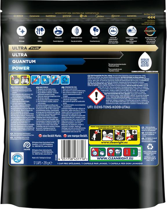 Actual product image Finish Ultra Plus (Tabs, 17 Washing cycles)