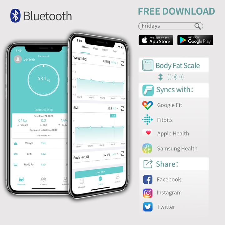 Immagine prodotto ViatomTech Lescale Lite (F5) Bluetooth Weight Scale