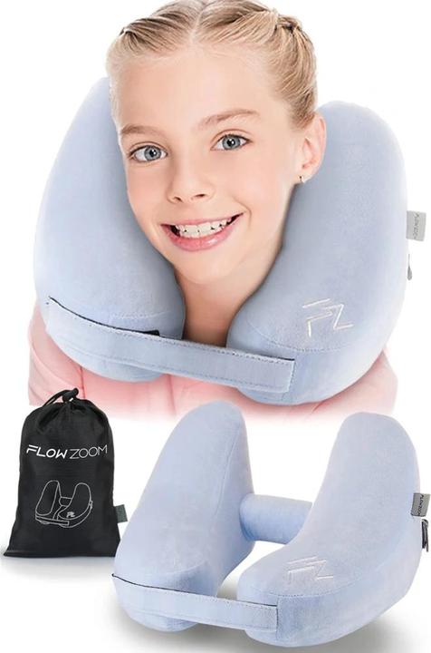 Immagine prodotto Flowzoom Cuscino AIR Kids | Cuscino gonfiabile per il collo per bambini e ragazzi (Cuscino per testa e collo)