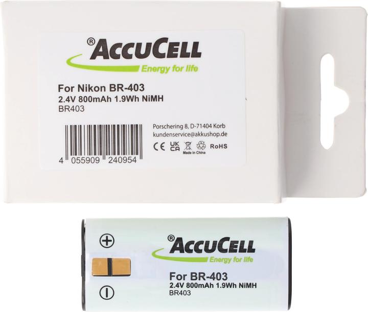 Image du produit AccuCell Akku olympus ds-2300, -3300, -4000, br-403 (Batterie de l'appareil photo)