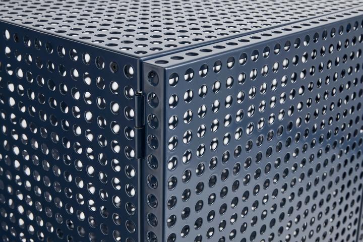 Produktbild HAY - Perforated Bodenschrank Klein - H 66,5cm - Stahlblau
