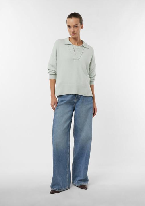 Immagine prodotto Comma Strickpullover Polopullover aus Baumwollmix mit modernem V-Ausschnitt und Cashmere Touch (36)