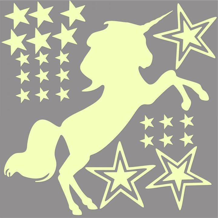 Trenddeko Luminous sticker unicorn (21 x 21 cm)