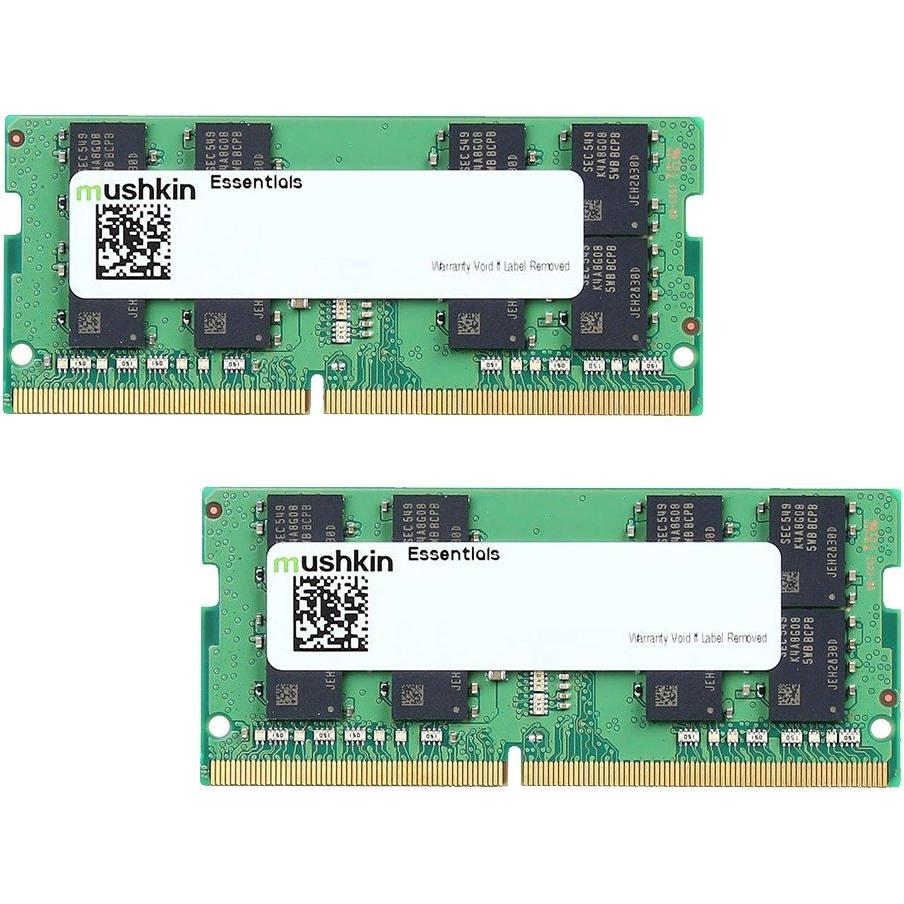 Mushkin SORAM D4 2933 64GB C21 Essentials K2 (2 x 32GB, 2933 MHz, DDR4-RAM, SO-DIMM), RAM, Grün