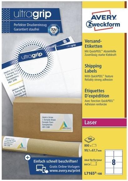 Actual product image Avery Shipping labels