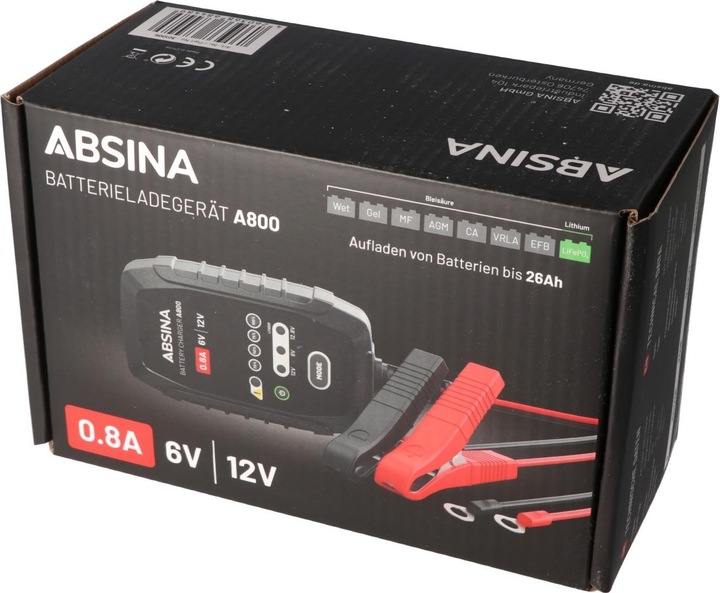 Produktbild Absina Batterieladegerät A800 (6V, 12V, 0.80 A)