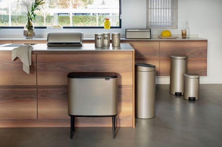 Productafbeelding Brabantia Prullenbak Bo Touch Bin Champagne, 3 x 11 L (33 l)