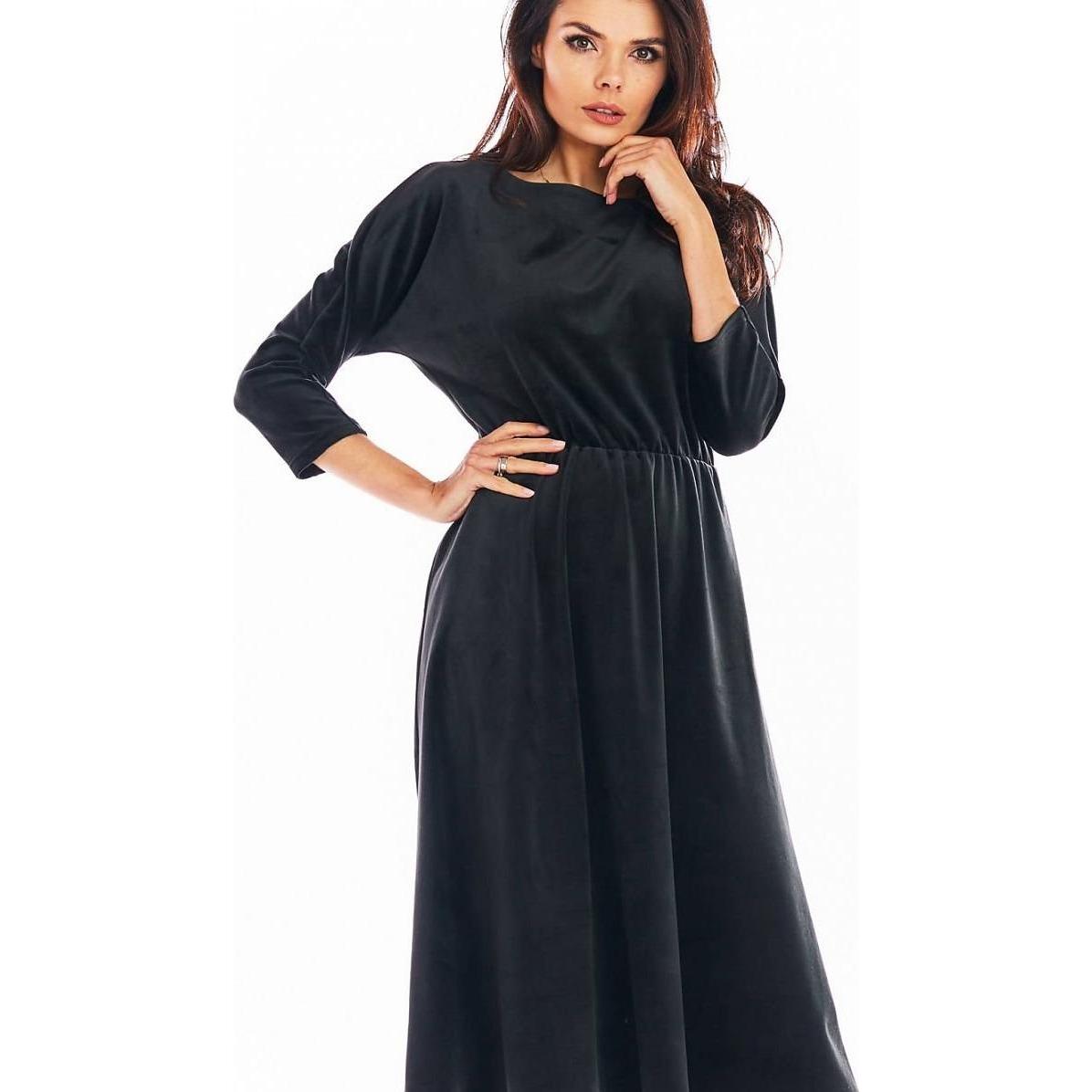 Awama, Damen, Kleider, Abendkleid, Schwarz, (S)