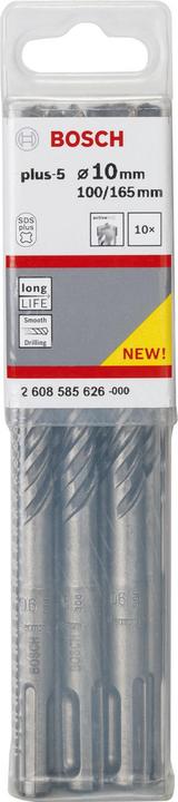 Produktbild Bosch Professional Zubehör Hammerbohrer SDS plus-5, 10 x 100 x 165 mm, 10er-Pack (10 mm)