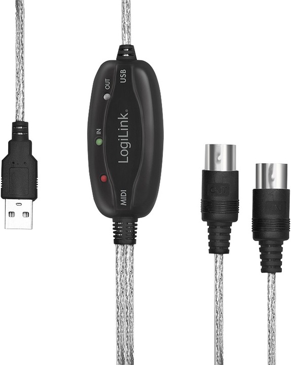 Actual product image LogiLink MIDI Adapter (1.90 m, USB 2.0)