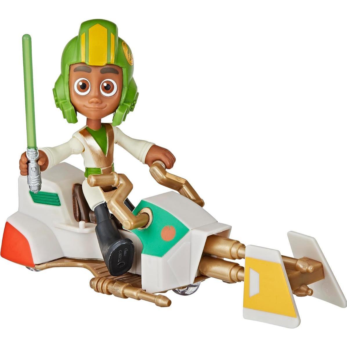 Hasbro Figura di Kai Brightstar e Speeder Bike, Scala: 10 cm, Figura d'azione e veicolo, Star Wars Play