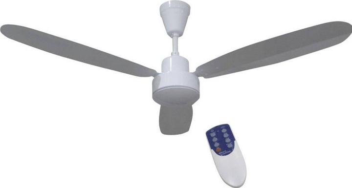 Phaesun Ventilateur de plafond CF-RC 12V () 132 cm Couleur des pales : Blanc Couleur du caisson : Blanc