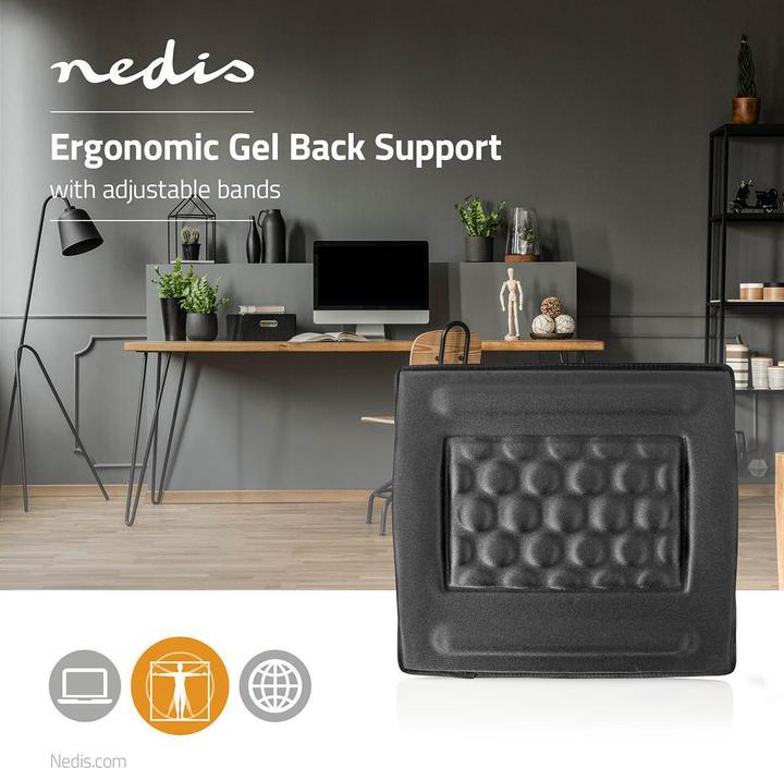 Produktbild Nedis Ergonomische Rückenstütze Gel Schwarz