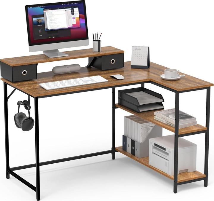 Produktbild Mondeer Scrivania Angolare a Forma di L (120 x 90 x 90 cm)