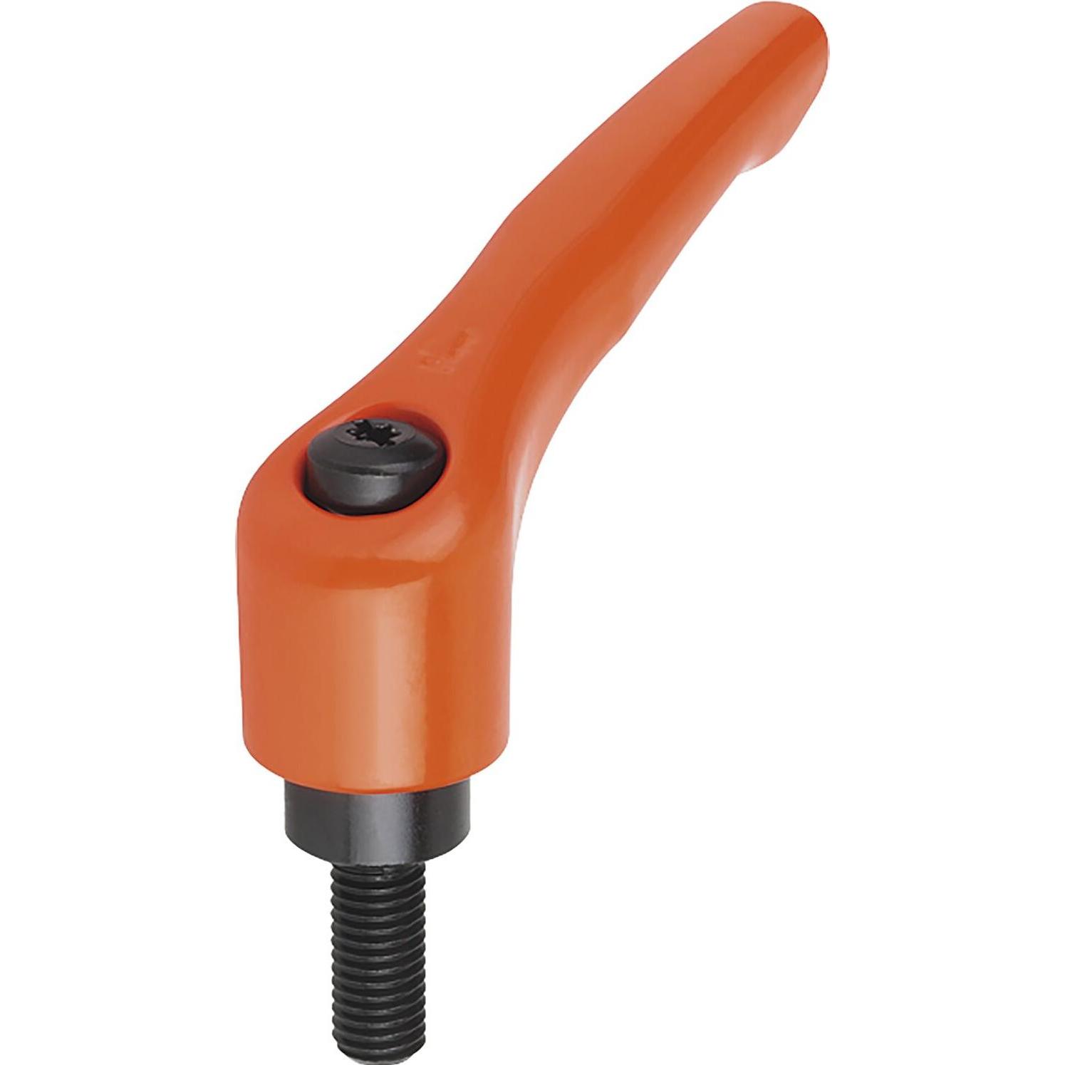 Kipp, Schraubstock + Zwinge, Klipp Klemmhebel (Klemmgriff) mit Gewindestift Spannhebel M 10 x 15 mm orange (15 mm)
