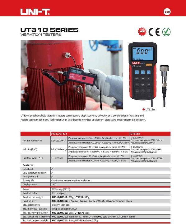 Actual product image Uni-T UT315A Vibration Tester