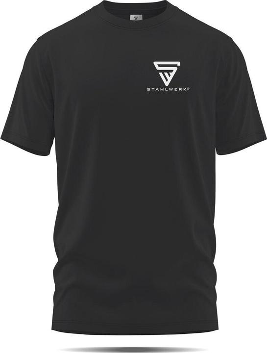 Produktbild Stahlwerk T-Shirt Schwarz Grösse XL Kurzarm-Hemd mit Logo-Print 100% Baumwolle (XL)