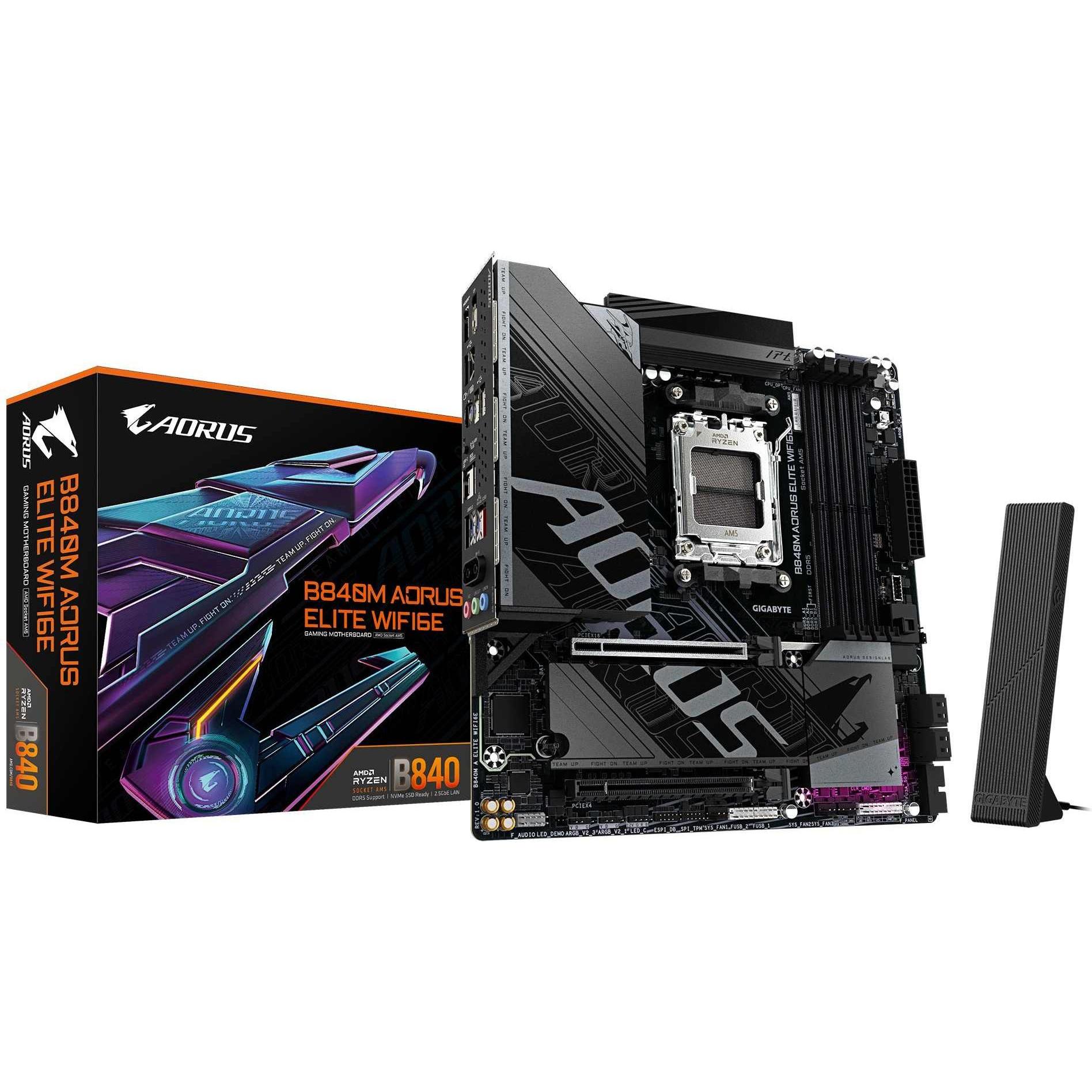 Gigabyte B840M AORUS ELITE WIFI6E (AM5, AMD B840, mATX), Mainboard