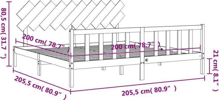 Actual product image vidaXL Bettrahmen (200 x 200 cm)
