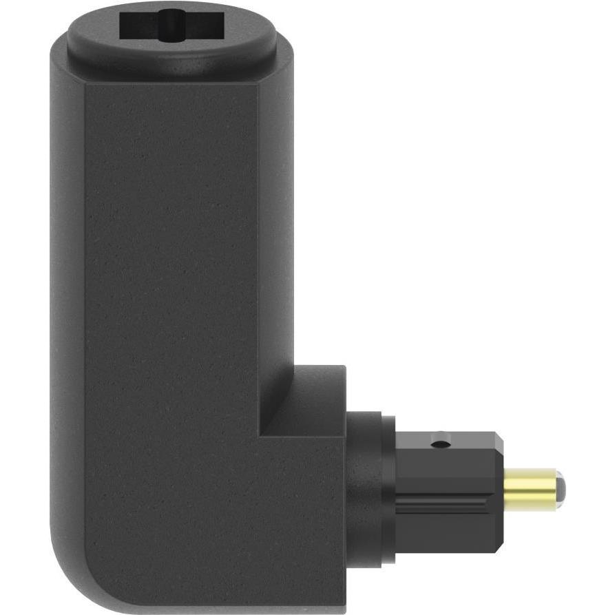 Hama ODT-Adapter, Toslink-Stecker - Toslink-Kupplung, vergoldet, 90° (Winkeladapter), Audio Adapter, Schwarz