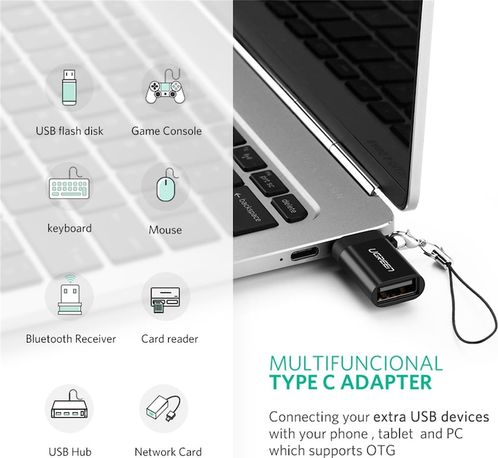Produktbild Ugreen USB-C 3.1 zu USB-A 3.0 Buchse Adapter (USB Typ C, USB-A)