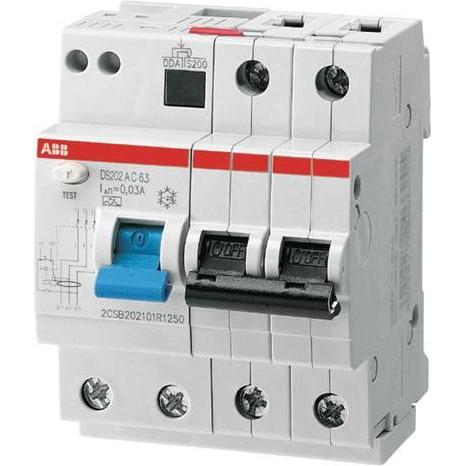 ABB, Schutzschalter, DS202A-B63/0,03 DS202A-B63/0,03 FI/LS-Kombination