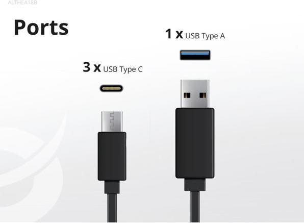 Produktbild Conceptronic Ladegerät 4Port 100W,3xUSB-C,3-in-1 USB-A PD sw (100 W, 4 Ports)