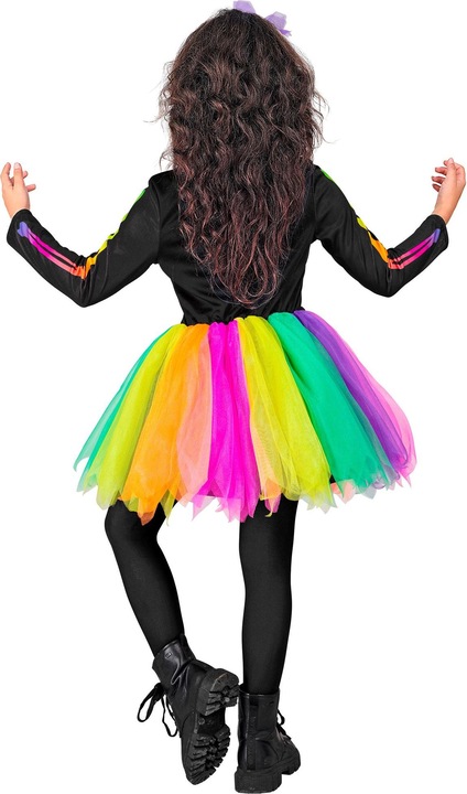 Produktbild Widmann Skelett Ballerina Kleid mit Tutu, Haarreif mit Schleife und Totenkopf (104)
