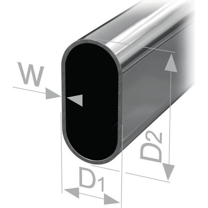 PG, Möbelausstattung, Ovalschrankrohr nahtl.geschw.STA verchr.H.30mm B.15mm Wandst.1mm 2000mm (1 Stk.)