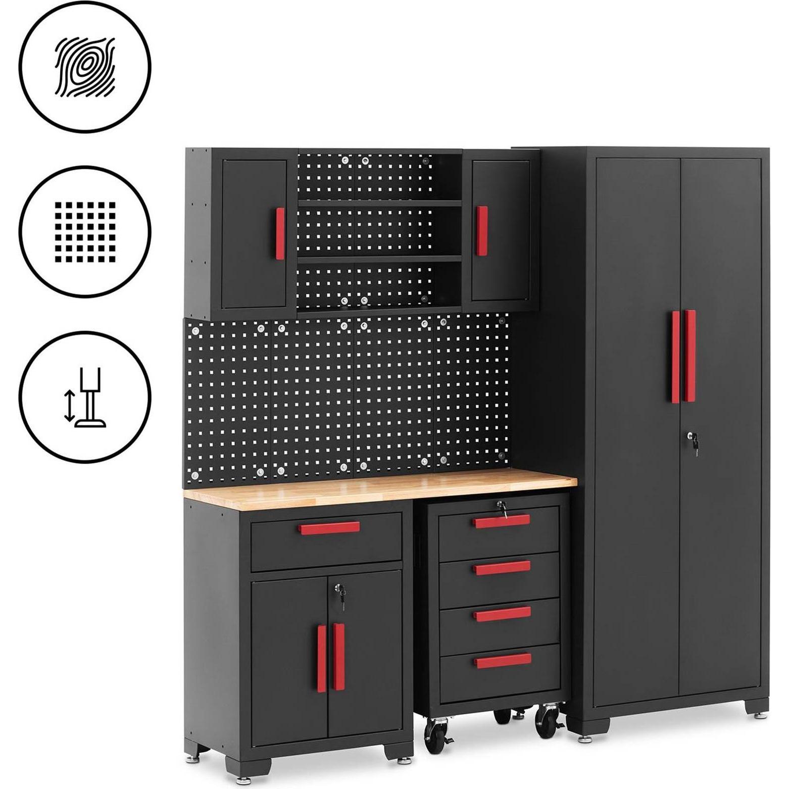 Thumbnail - MSW, Werkstattschrank, Werkstattschrank modular 120,3 x 42,7 x 2,5 cm Platte Lochwand Rollcontainer (19 cm, 4.90 cm)