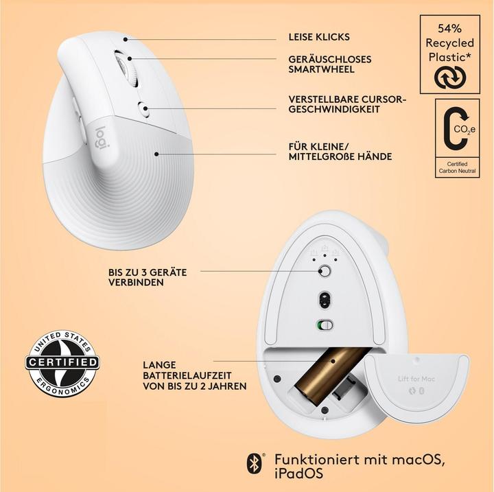 Produktbild Logitech Lift for Mac (Kabellos)