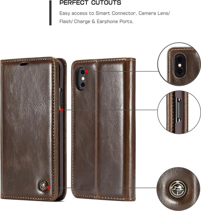Produktbild Caseme Apple iPhone XS Classic Leder Case Karten Hülle Etui (Apple iPhone XS)