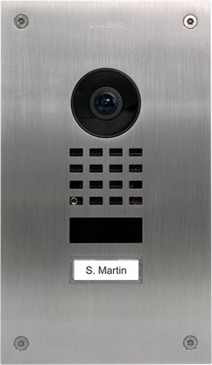 Actual product image Doorbird IP video door station D1101UV, upgrade for D201/D202, stainless steel V2A, brushed, 1 call button (Ethernet)