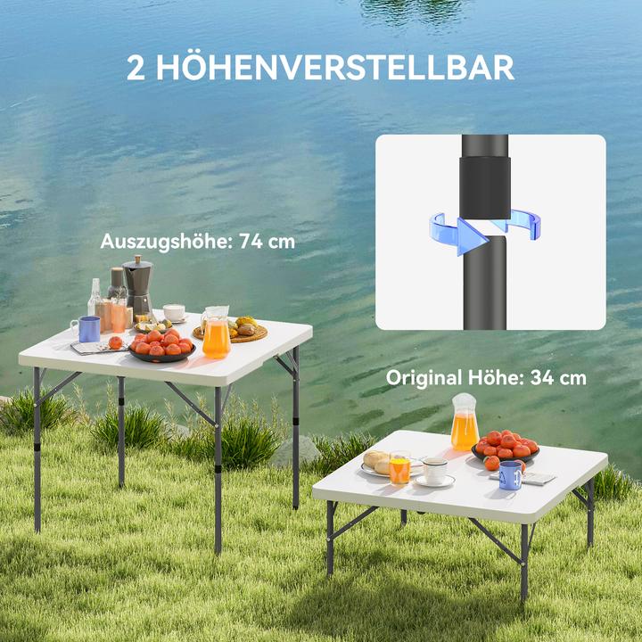 Produktbild Outsunny Campingtisch Kunststoff, Metall Weiss