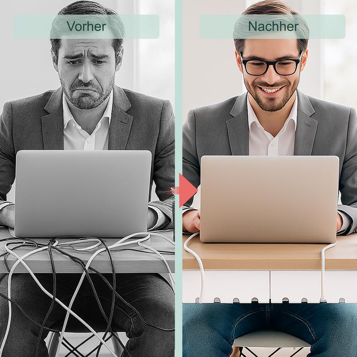 Produktbild Relaxdays Kabelkanal für Schreibtisch 2er Set (Kabelkanal, 10 cm)