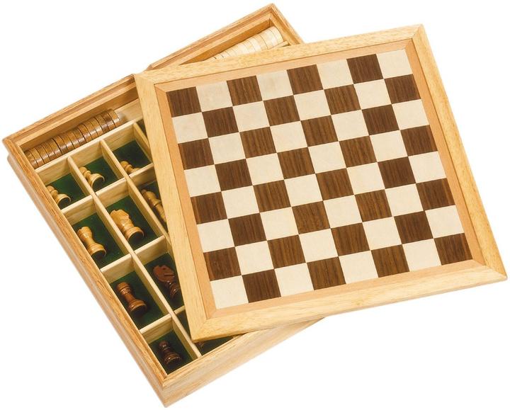 Goki Spiele-Set Schach, Dame und Mühle