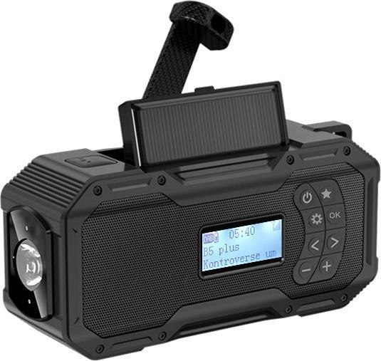 NoName Notradio Akku/Kurbel/Solar/USB-C (FM/DAB/Licht) - Extra grosser 5000mAh Akku (DAB+, DAB, FM, Bluetooth)