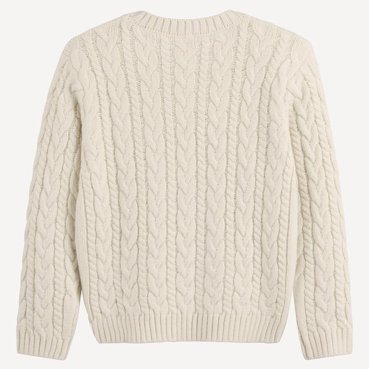 Produktbild La Redoute Collections Grobstrickpullover mit rundem Ausschnitt und Zopfmuster (152)