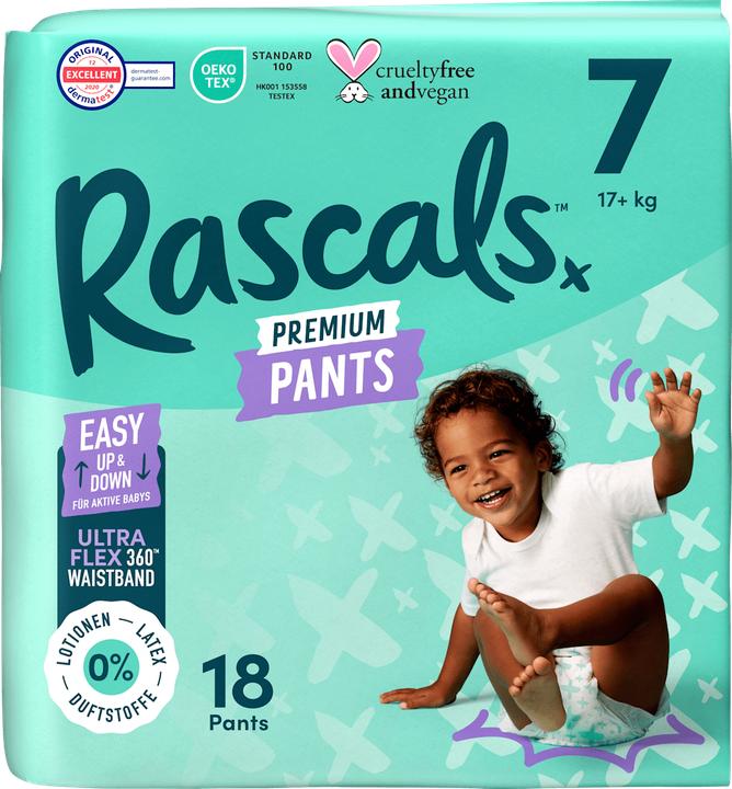 Rascals Baby Pants Premium Gr. 7 (17+ kg), 18 St (Dimensione 7, 18 pz.)