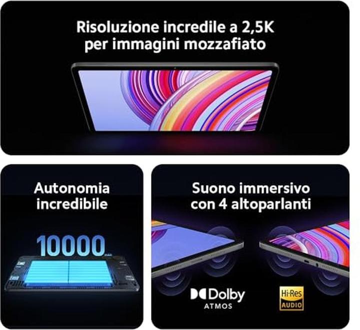 Immagine prodotto Xiaomi HyperOS 5G 120Hz 2,5K Display Snapdragon 7s Gen 2 33W Schnellladung 10000mAh Akku Quad-Lautsprecher (5G, 12.10", mimetizzato)