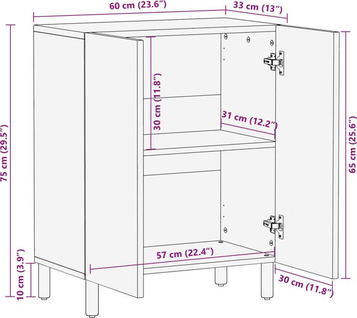 Image du produit vidaXL Sideboard (60 x 33 x 75 cm)