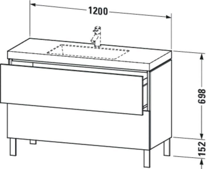 Immagine prodotto Duravit Mobiletto L-CUBE m WT Vero Air 698x1200x480mm o HL lino