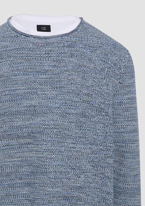 Actual product image S.Oliver Strickpullover Melierter Strickpullover mit Layering-Detail (L)