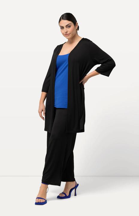 Image du produit Ulla Popken Gilet long en jersey côtelé, coupe ouverte et encolure en V (42, 44)