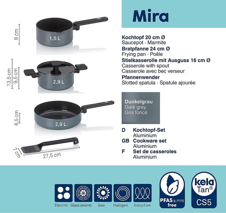 Produktbild Kela Kochtopf-Set Mira 5tlg (Kochtopf, Aluminium)