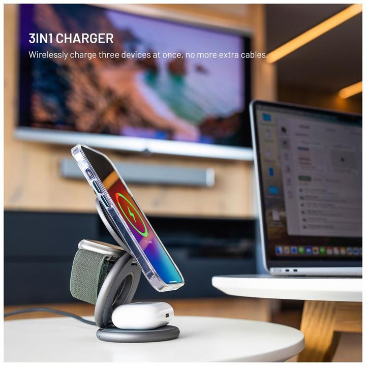 Actual product image Fixed MagPowerstation Round, grey (15 W)