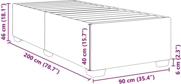 Actual product image vidaXL Faux leather bed frame (90 x 200 cm)