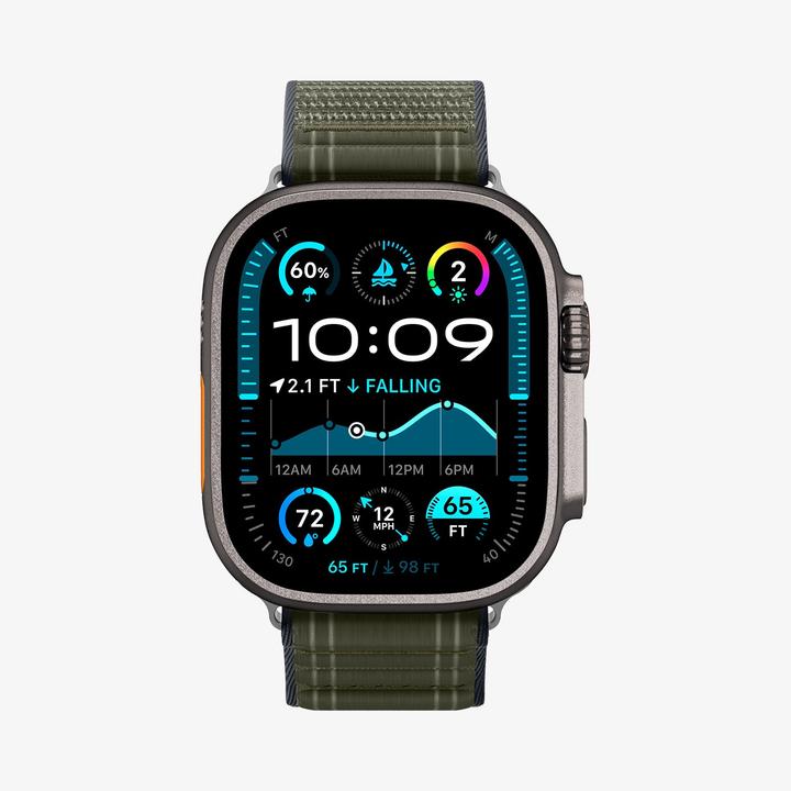 Actual product image Spigen WBF0 Apple Watch (44/45mm) / Watch 10/11 (46mm) / Ultra (49mm) Band Green (44 mm, 45 mm, 46 mm, 49 mm, Fabric, Nylon)
